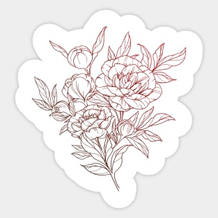 Beautiful bouquet of  peonies Sticker